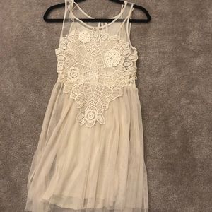 Free People Sheer Dress with Lace Bodice